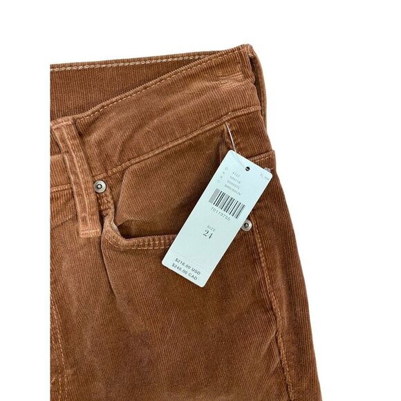 Mother Sz 24 pants Mid Rise Dazzler Ankle Corduroy Brown Cozy Preppy New - Picture 5 of 11